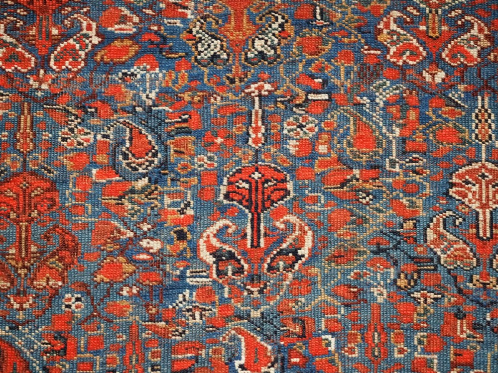 ANTIQUE KHAMSEH TRIBAL RUG, VERY FINE, ALL OVER DESIGN, CIRCA 1900. View IX