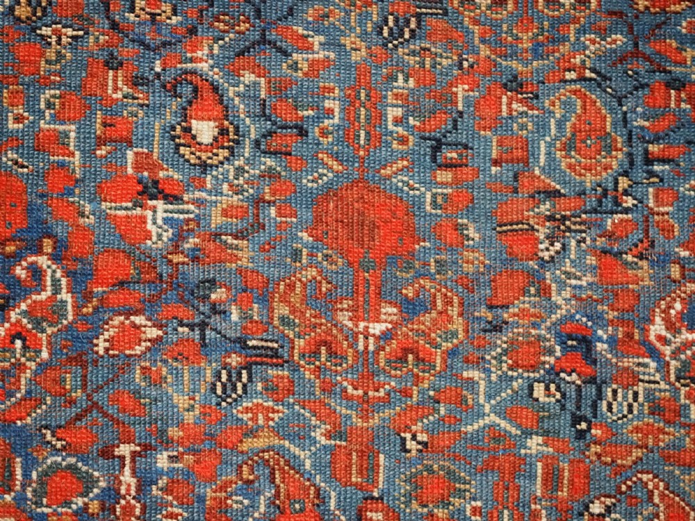 ANTIQUE KHAMSEH TRIBAL RUG, VERY FINE, ALL OVER DESIGN, CIRCA 1900. View X