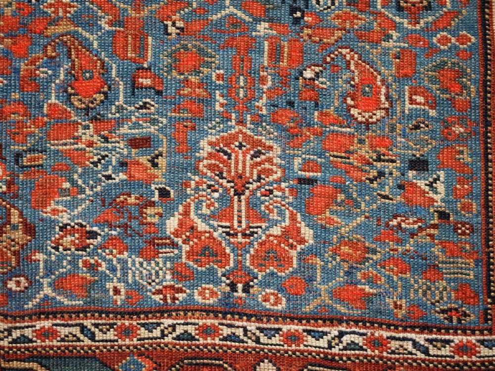 ANTIQUE KHAMSEH TRIBAL RUG, VERY FINE, ALL OVER DESIGN, CIRCA 1900. View XI