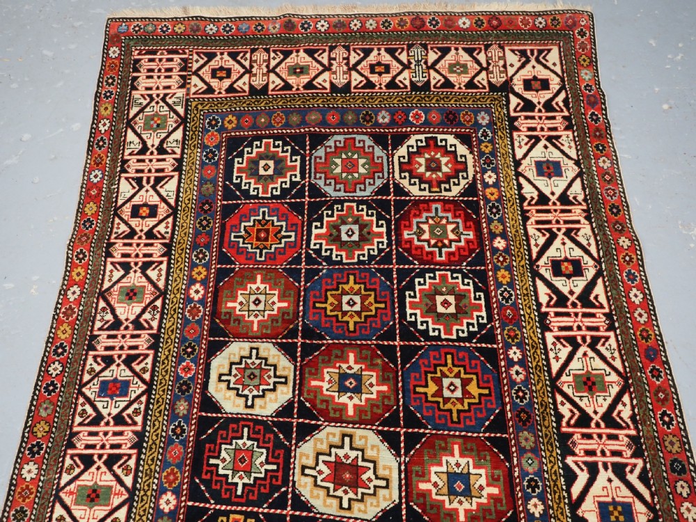 ANTIQUE CAUCASIAN SHIRVAN LONG RUG, DATED 1855, SUPERB COLOUR AND CONDITION. View III