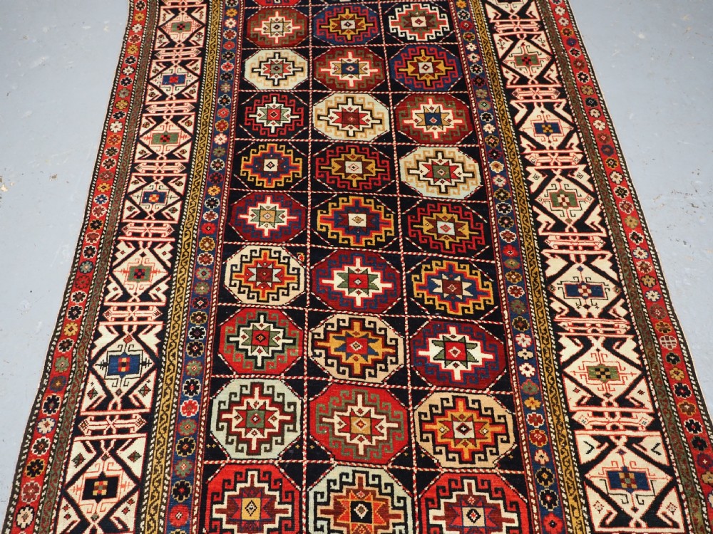 ANTIQUE CAUCASIAN SHIRVAN LONG RUG, DATED 1855, SUPERB COLOUR AND CONDITION. View IV