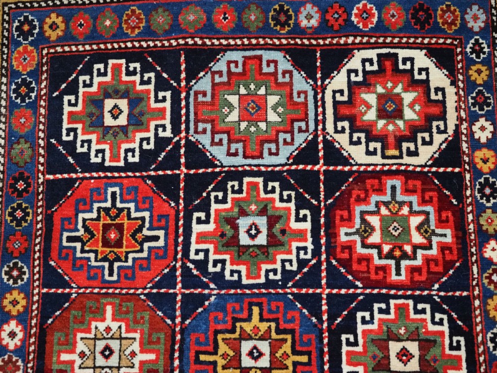 ANTIQUE CAUCASIAN SHIRVAN LONG RUG, DATED 1855, SUPERB COLOUR AND CONDITION. View IX