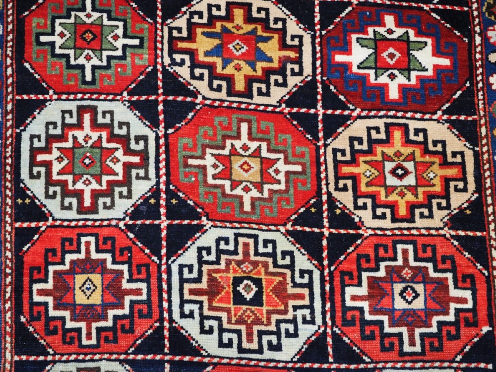 ANTIQUE CAUCASIAN SHIRVAN LONG RUG, DATED 1855, SUPERB COLOUR AND CONDITION. View XI