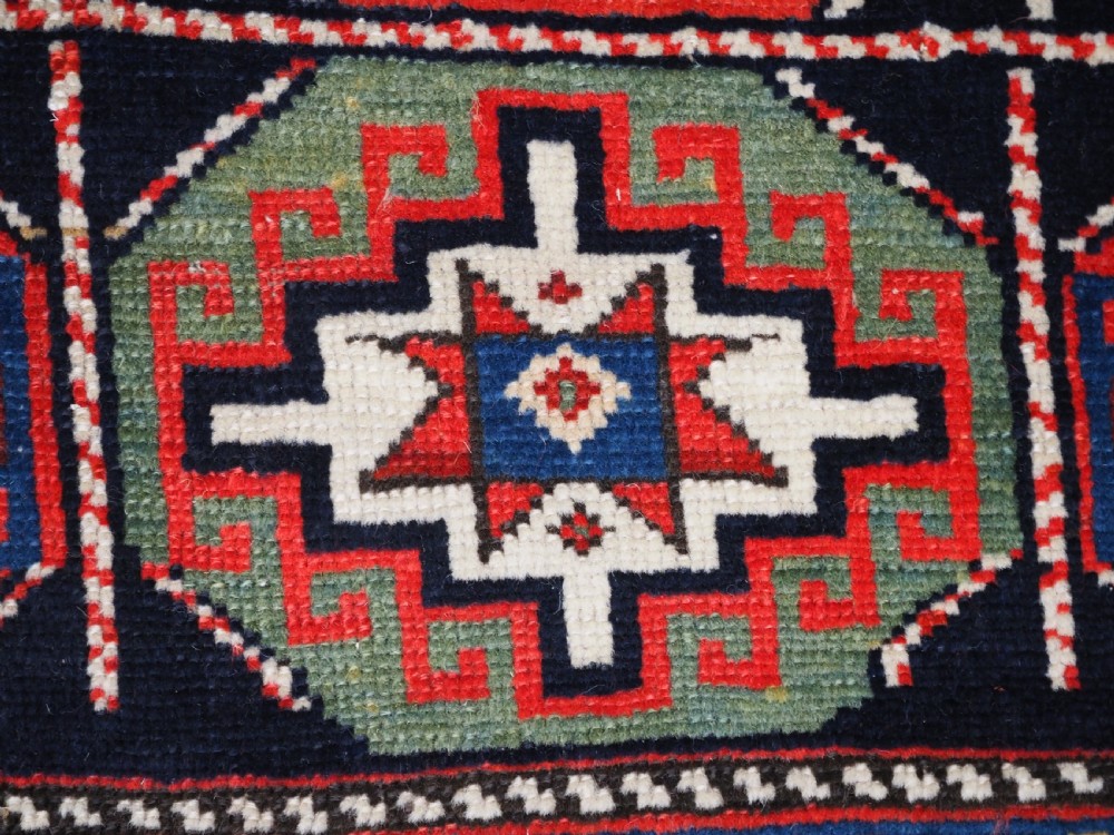 ANTIQUE CAUCASIAN SHIRVAN LONG RUG, DATED 1855, SUPERB COLOUR AND CONDITION. View XV