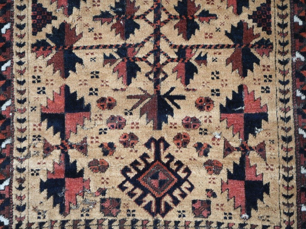 ANTIQUE SARAKH BALUCH PRAYER RUG, CAMEL GROUND TREE OF LIFE, CIRCA 1880. View X