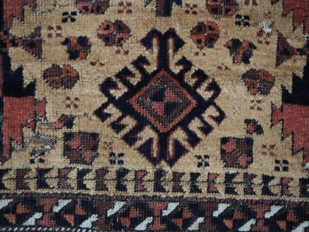 ANTIQUE SARAKH BALUCH PRAYER RUG, CAMEL GROUND TREE OF LIFE, CIRCA 1880. View XI