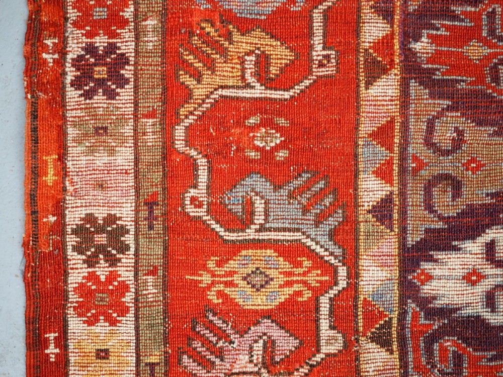 ANTIQUE TURKISH MILAS RUG OF SCARCE DESIGN, SUPERB COLOUR, CIRCA 1890. View XVII