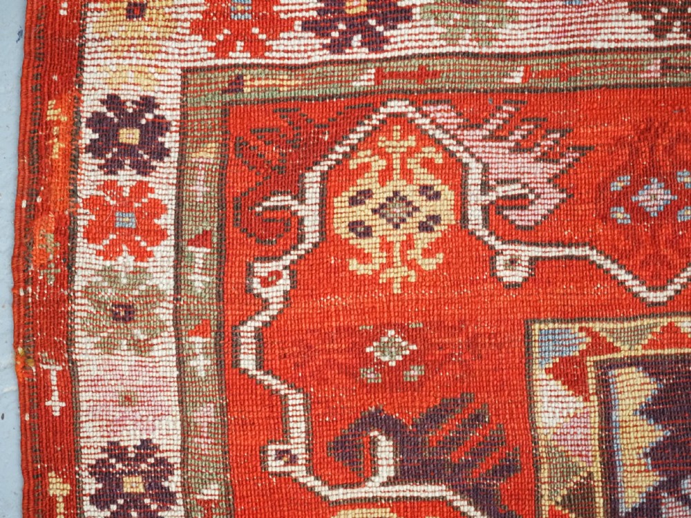 ANTIQUE TURKISH MILAS RUG OF SCARCE DESIGN, SUPERB COLOUR, CIRCA 1890. View XIX