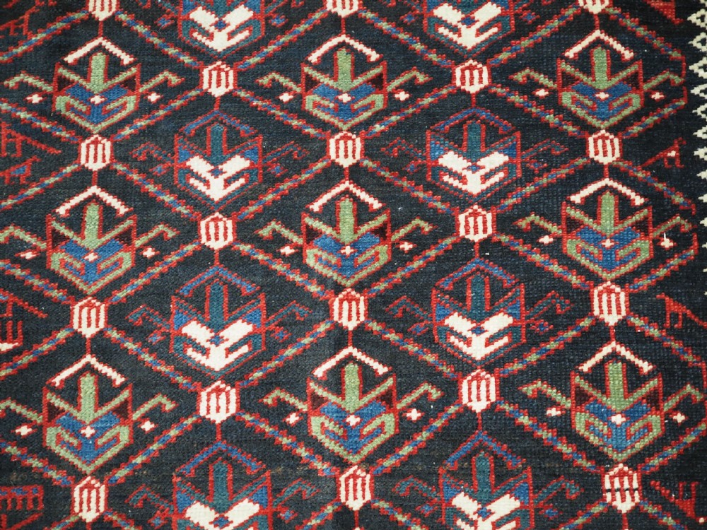ANTIQUE CAUCASIAN DAGHESTAN RUG, LATTICE DESIGN, OUTSTANDING CONDITION, CIRCA 1900. View VI