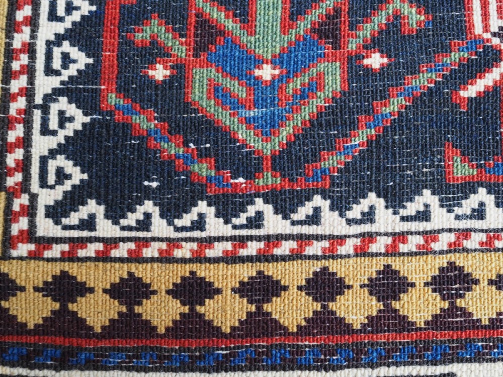 ANTIQUE CAUCASIAN DAGHESTAN RUG, LATTICE DESIGN, OUTSTANDING CONDITION, CIRCA 1900. View XII