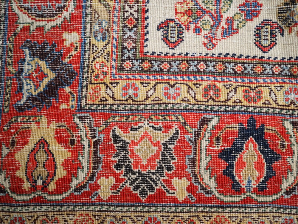 ANTIQUE TRIBAL QASHQAI KASHKULI RUG, SCARCE IVORY GROUND WITH BOTEH, CIRCA 1870/80. View XIII