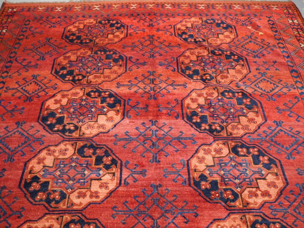 ANTIQUE ERSARI TURKMEN MAIN CARPET, SUPERB LARGE GULS, CIRCA 1880. View III