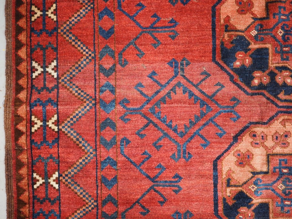 ANTIQUE ERSARI TURKMEN MAIN CARPET, SUPERB LARGE GULS, CIRCA 1880. View VI