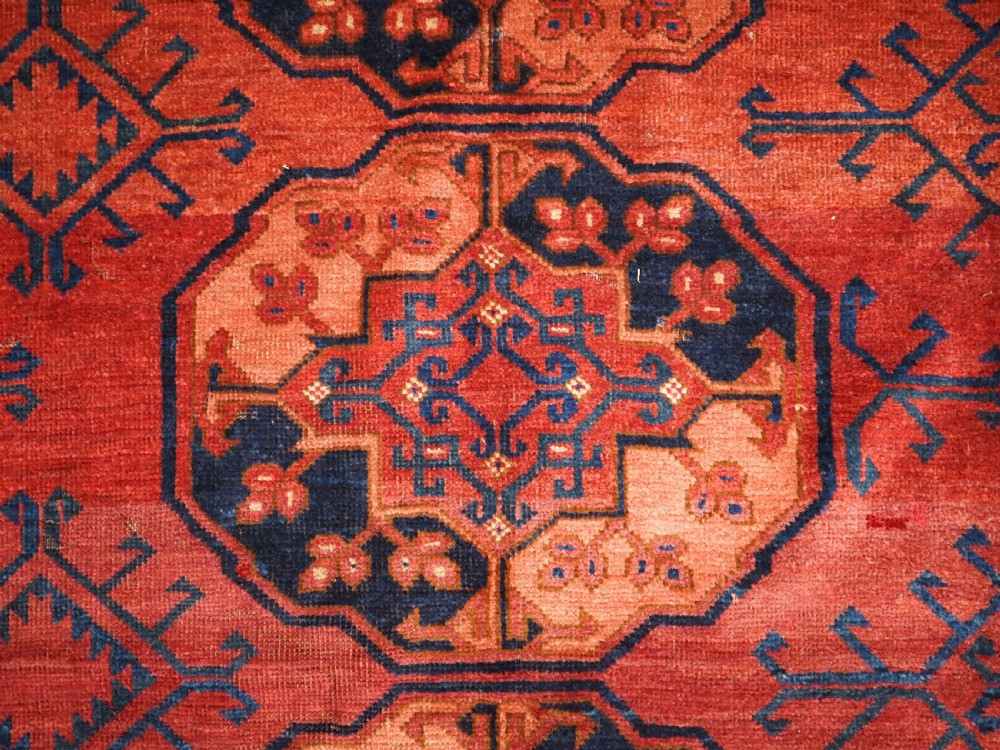 ANTIQUE ERSARI TURKMEN MAIN CARPET, SUPERB LARGE GULS, CIRCA 1880. View VII