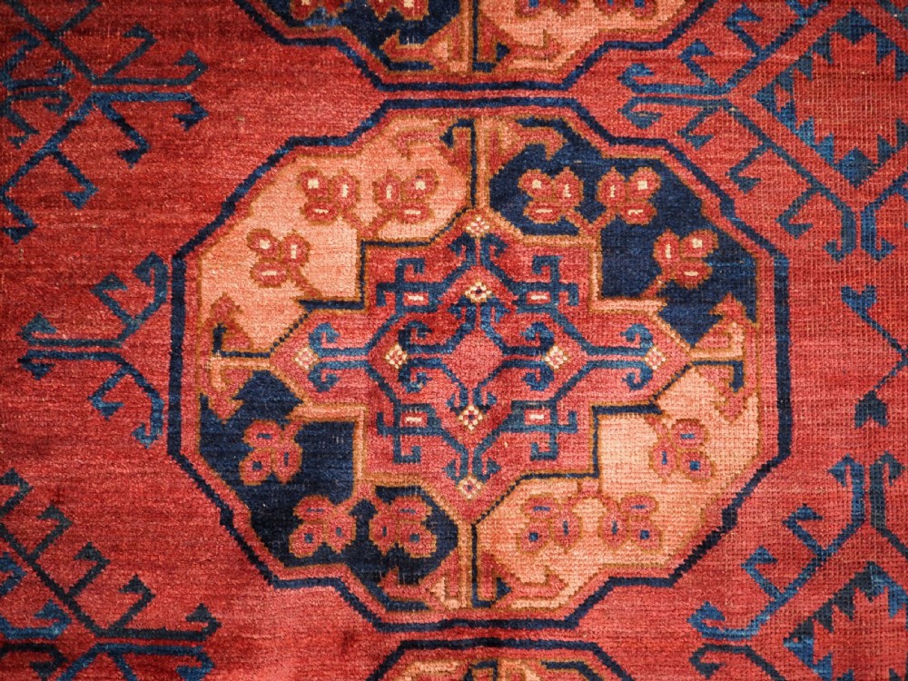 ANTIQUE ERSARI TURKMEN MAIN CARPET, SUPERB LARGE GULS, CIRCA 1880. View VIII