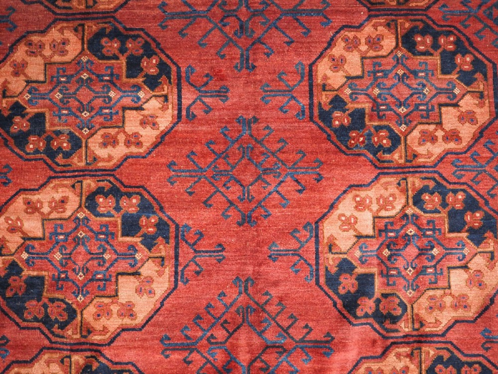 ANTIQUE ERSARI TURKMEN MAIN CARPET, SUPERB LARGE GULS, CIRCA 1880. View IX