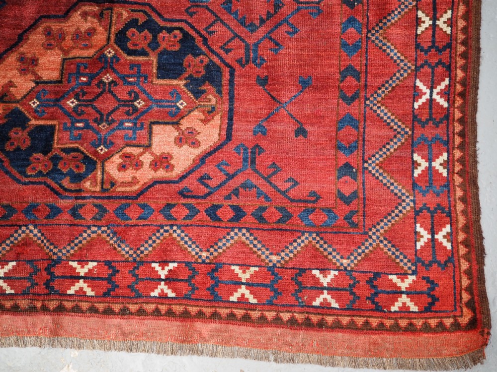 ANTIQUE ERSARI TURKMEN MAIN CARPET, SUPERB LARGE GULS, CIRCA 1880. View X