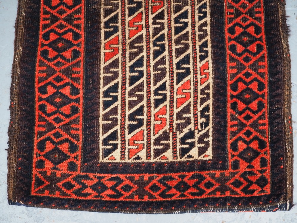 ANTIQUE BALUCH BALISHT OF SCARCE DESIGN, COMPLETE WITH BACK, CIRCA 1890. View VII