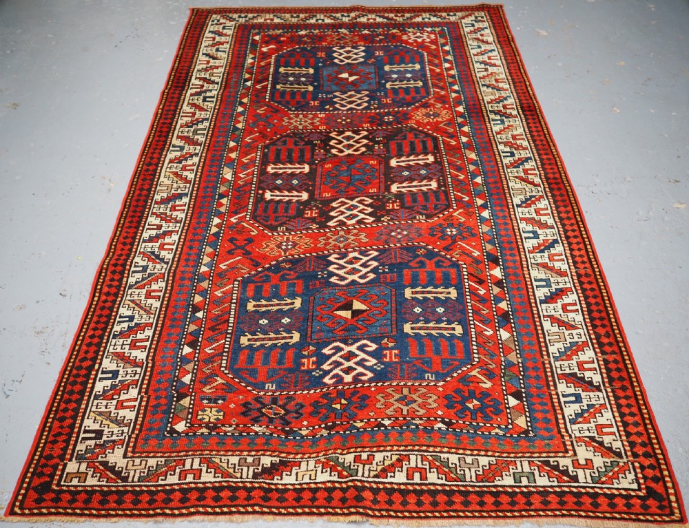 ANTIQUE CAUCASIAN CHAJLI RUG, SUPERB COLOUR, CIRCA 1890.