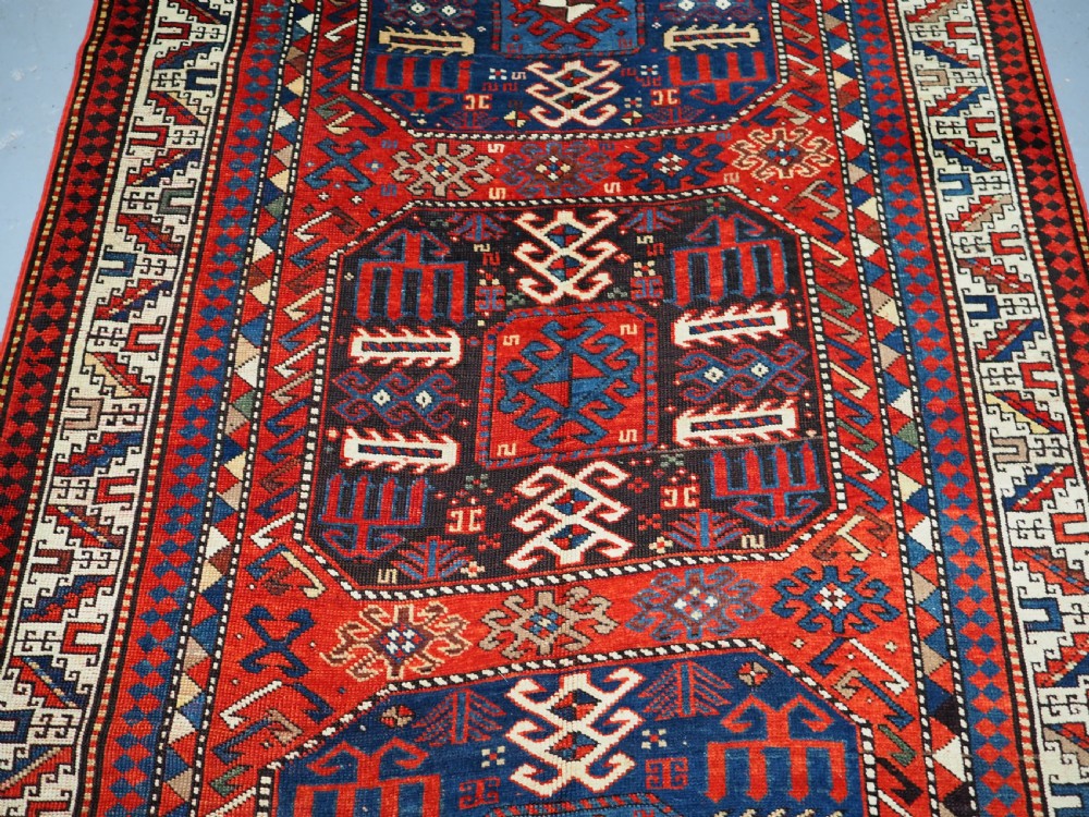 ANTIQUE CAUCASIAN CHAJLI RUG, SUPERB COLOUR, CIRCA 1890. View IV