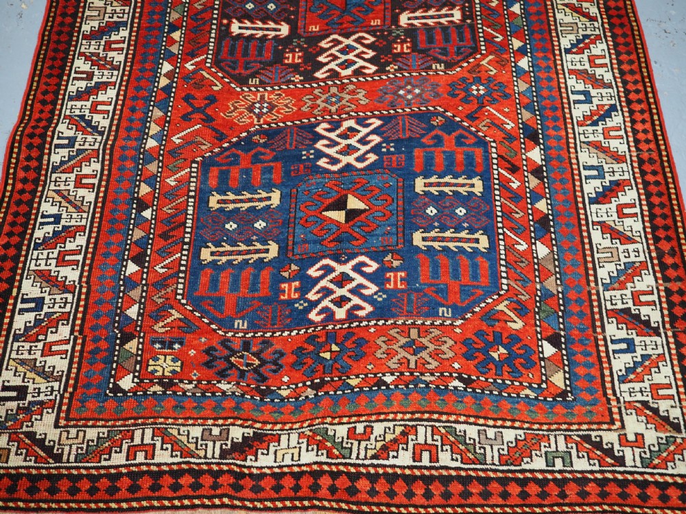 ANTIQUE CAUCASIAN CHAJLI RUG, SUPERB COLOUR, CIRCA 1890. View V