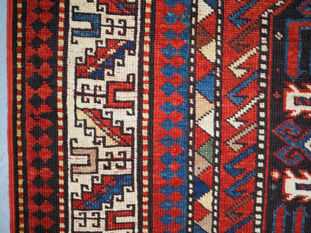 ANTIQUE CAUCASIAN CHAJLI RUG, SUPERB COLOUR, CIRCA 1890. View VII
