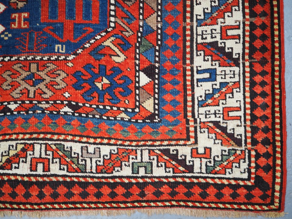 ANTIQUE CAUCASIAN CHAJLI RUG, SUPERB COLOUR, CIRCA 1890. View XI
