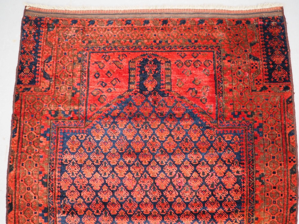 ANTIQUE TIMURI DOKHTAR-E-QAZI PRAYER RUG, CIRCA 1880. View III