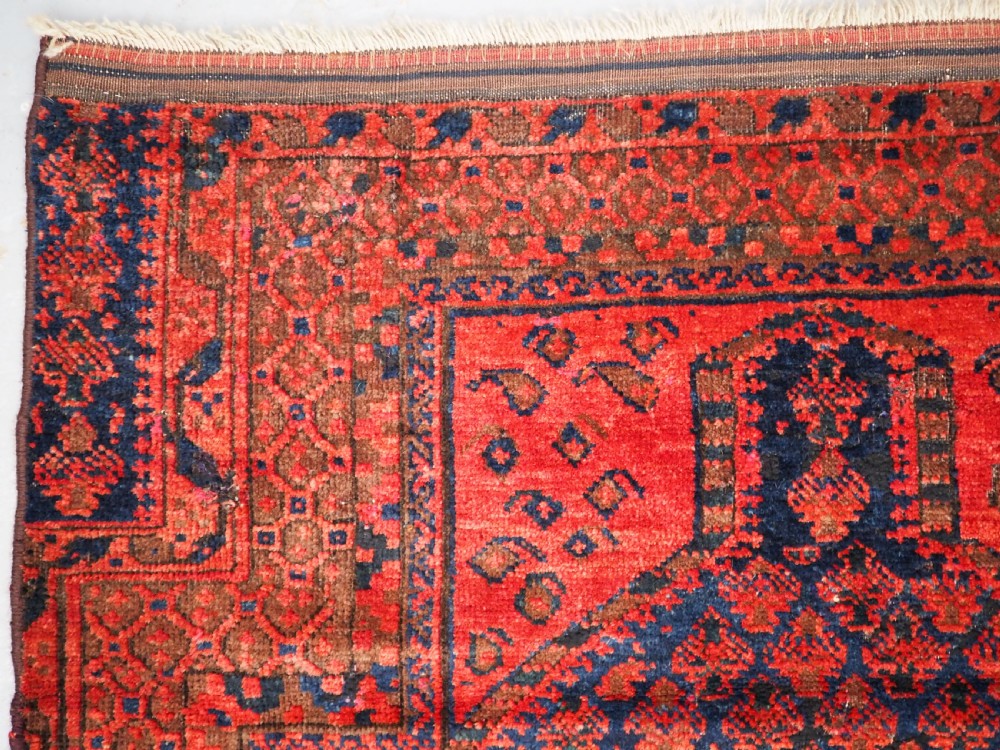 ANTIQUE TIMURI DOKHTAR-E-QAZI PRAYER RUG, CIRCA 1880. View VI