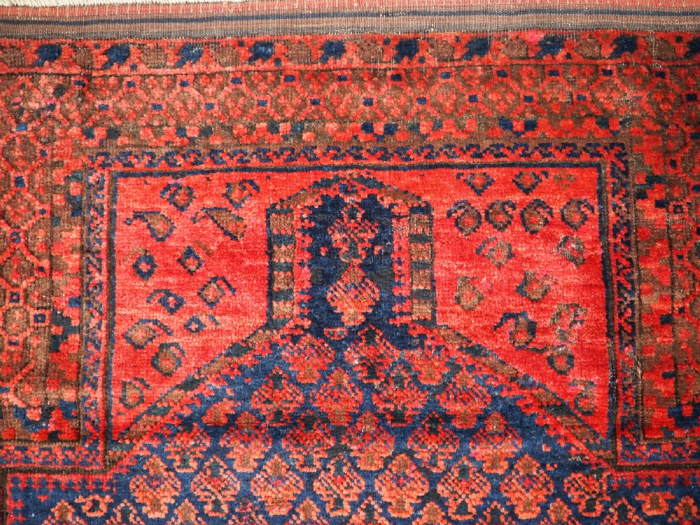 ANTIQUE TIMURI DOKHTAR-E-QAZI PRAYER RUG, CIRCA 1880. View VII