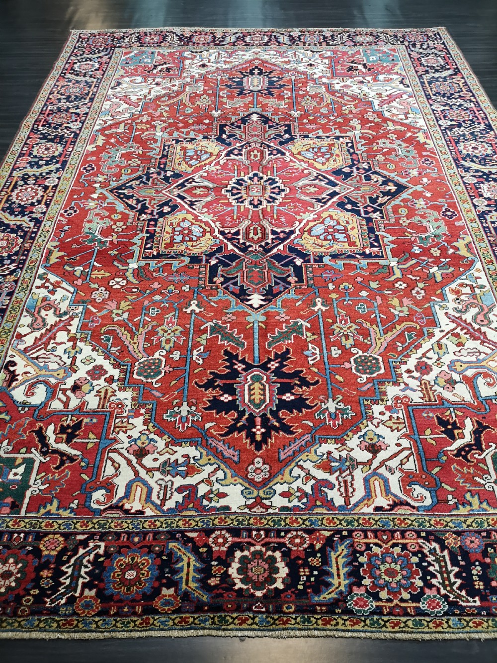 ANTIQUE HERIZ CARPET, SUPERB COLOUR AND CONDITION, CIRCA 1900. View IV