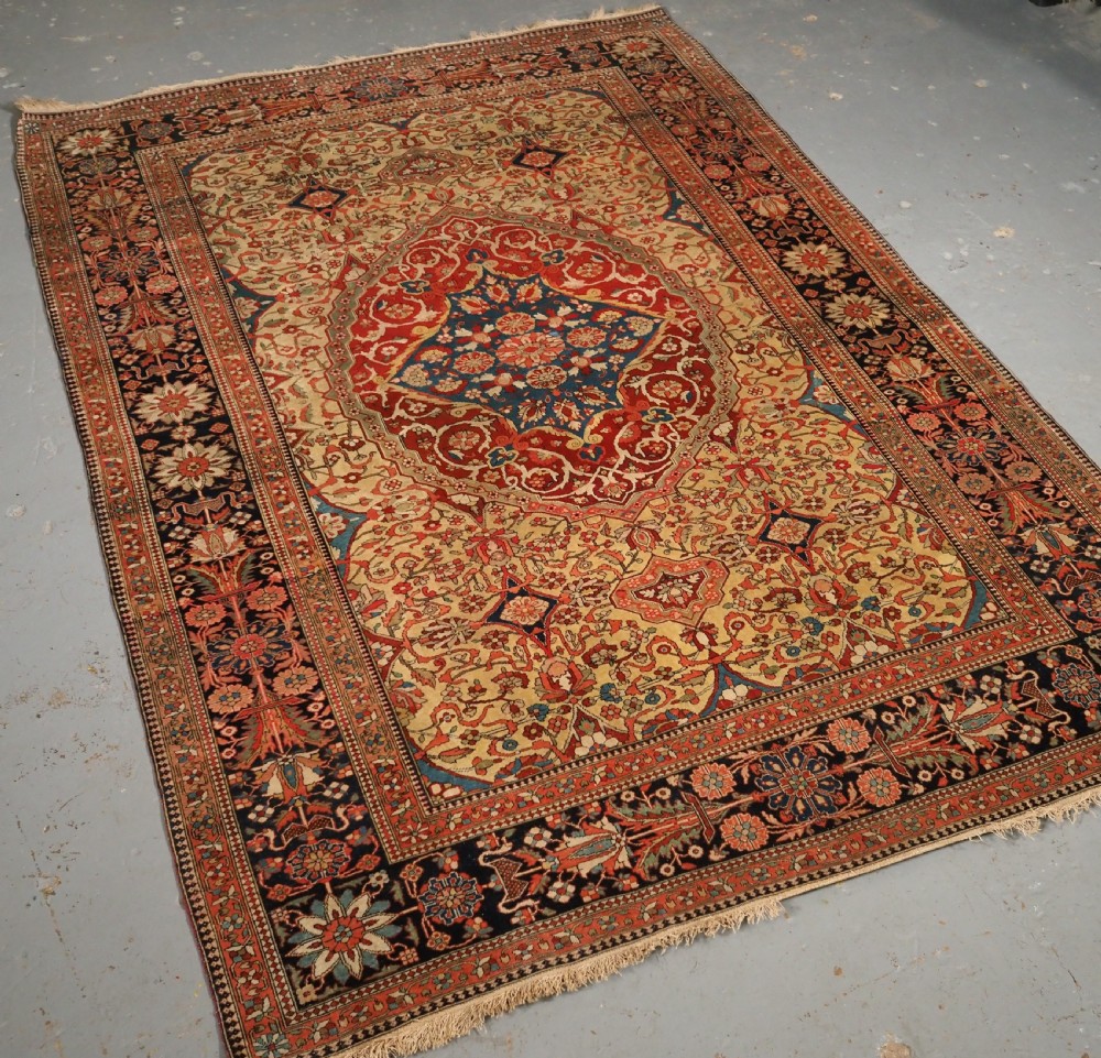 ANTIQUE MOHTASHAM KASHAN RUG, OUTSTANDING COLOUR AND CONDITION, CIRCA 1890. View II