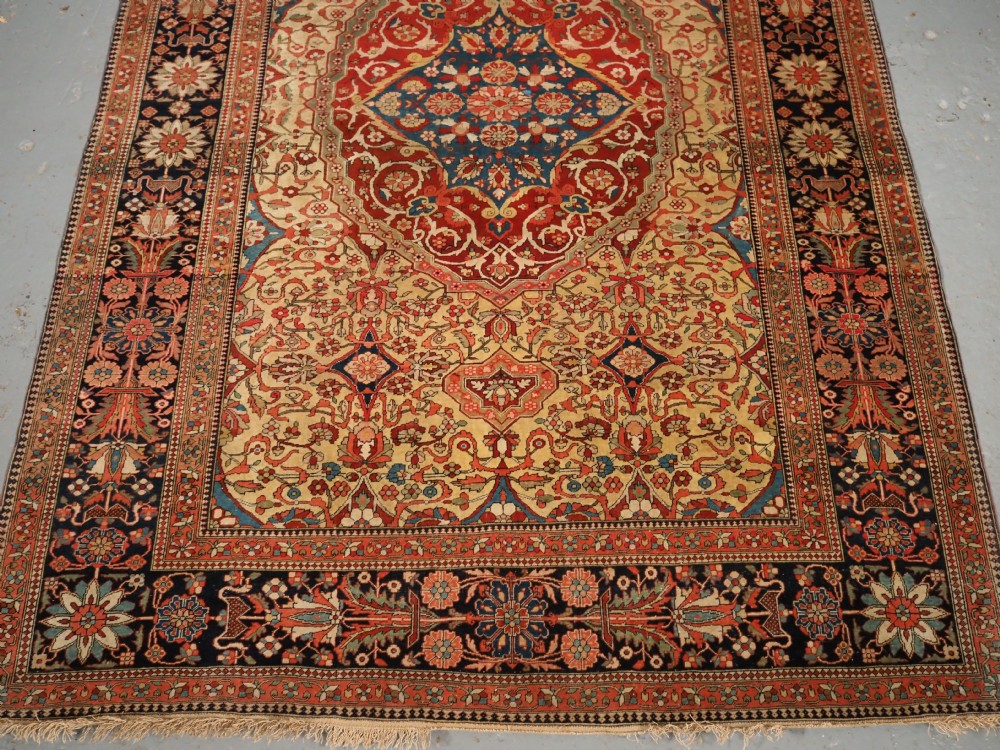 ANTIQUE MOHTASHAM KASHAN RUG, OUTSTANDING COLOUR AND CONDITION, CIRCA 1890. View III
