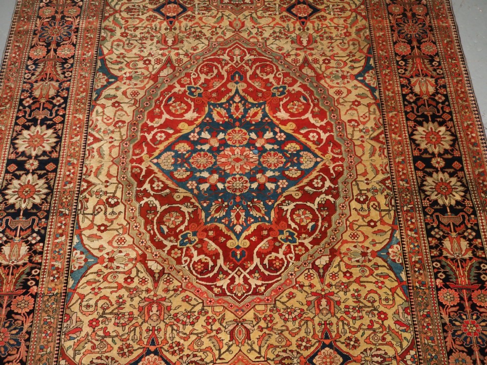 ANTIQUE MOHTASHAM KASHAN RUG, OUTSTANDING COLOUR AND CONDITION, CIRCA 1890. View IV
