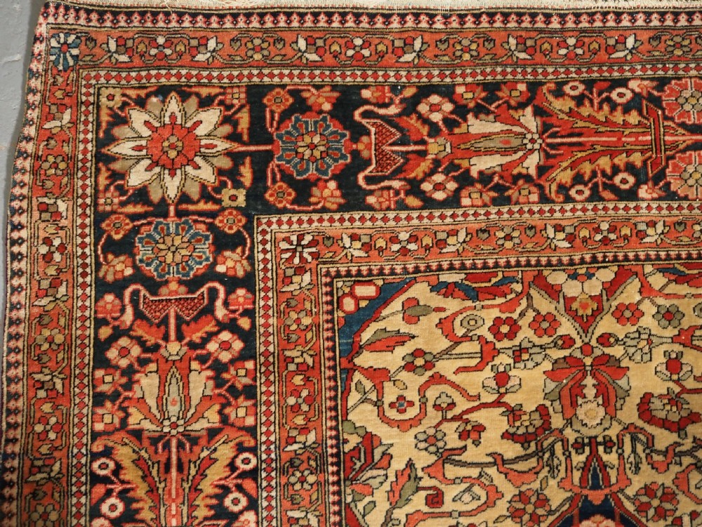 ANTIQUE MOHTASHAM KASHAN RUG, OUTSTANDING COLOUR AND CONDITION, CIRCA 1890. View VI