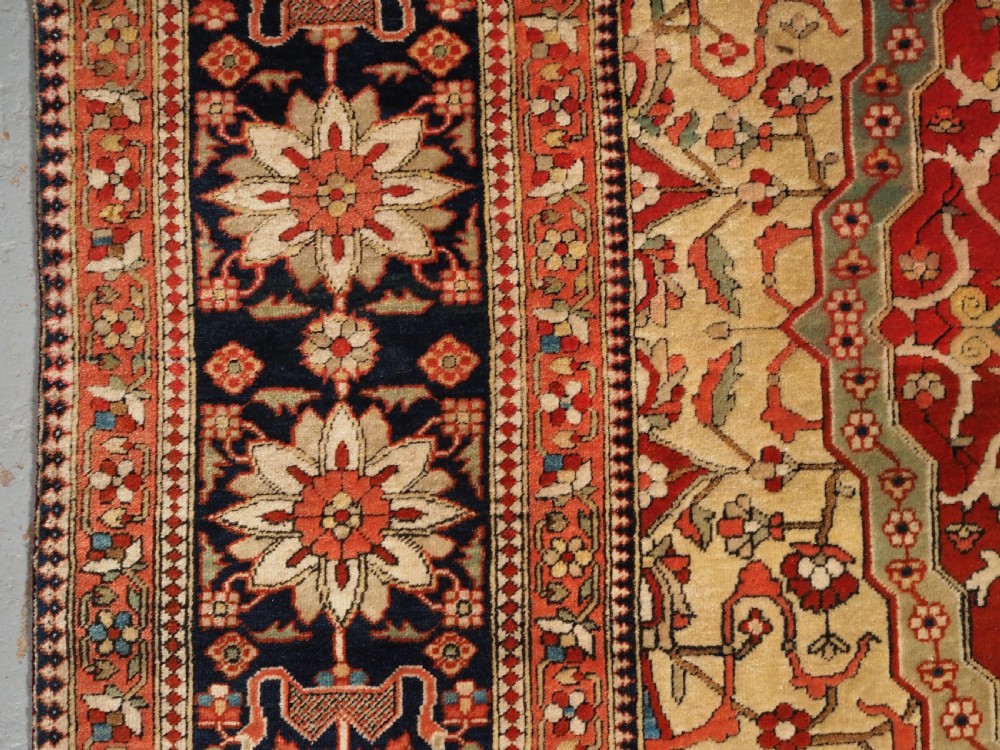 ANTIQUE MOHTASHAM KASHAN RUG, OUTSTANDING COLOUR AND CONDITION, CIRCA 1890. View VII