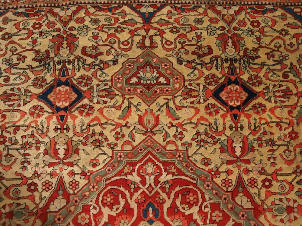 ANTIQUE MOHTASHAM KASHAN RUG, OUTSTANDING COLOUR AND CONDITION, CIRCA 1890. View VIII
