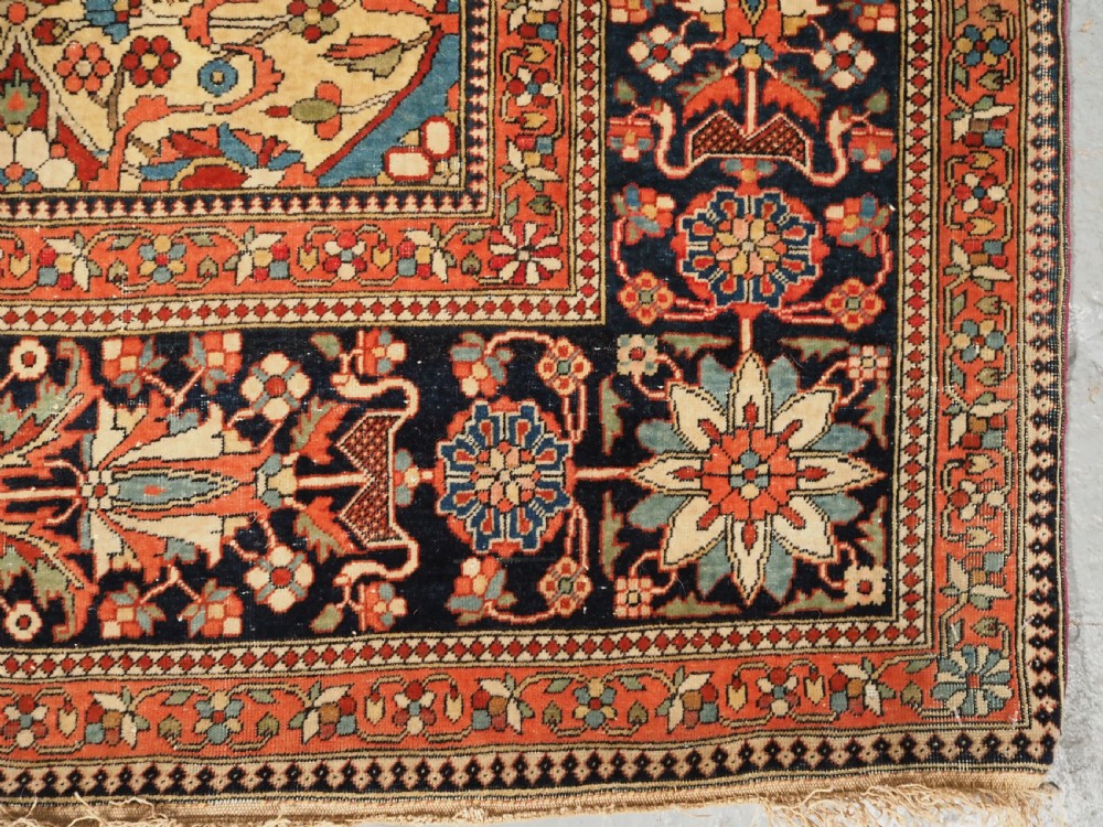 ANTIQUE MOHTASHAM KASHAN RUG, OUTSTANDING COLOUR AND CONDITION, CIRCA 1890. View XI