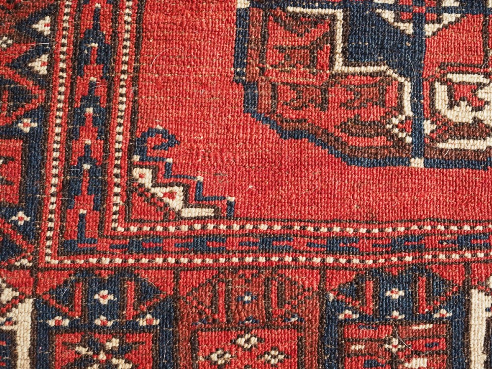 ANTIQUE YOMUT TURKMEN RUG WITH UNUSUAL BORDER DESIGN, CIRCA 1900. View IX