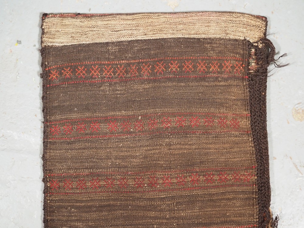 ANTIQUE MUSHWANI BALUCH PUSHTI WITH PLAIN WEAVE BACK, CIRCA 1900. View VI