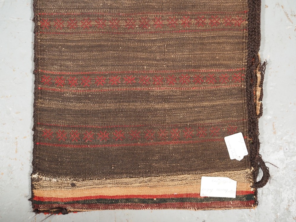 ANTIQUE MUSHWANI BALUCH PUSHTI WITH PLAIN WEAVE BACK, CIRCA 1900. View VII