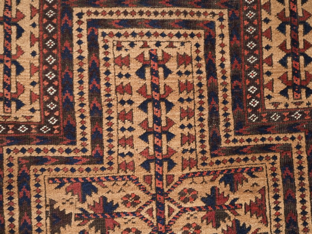 ANTIQUE BALUCH CAMEL GROUND PRAYER RUG WITH TREE OF LIFE, CIRCA 1900. View VII