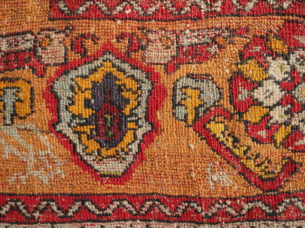 ANTIQUE TURKISH OUSHAK REGION PRAYER RUG, LATE 19TH CENTURY. View XIII