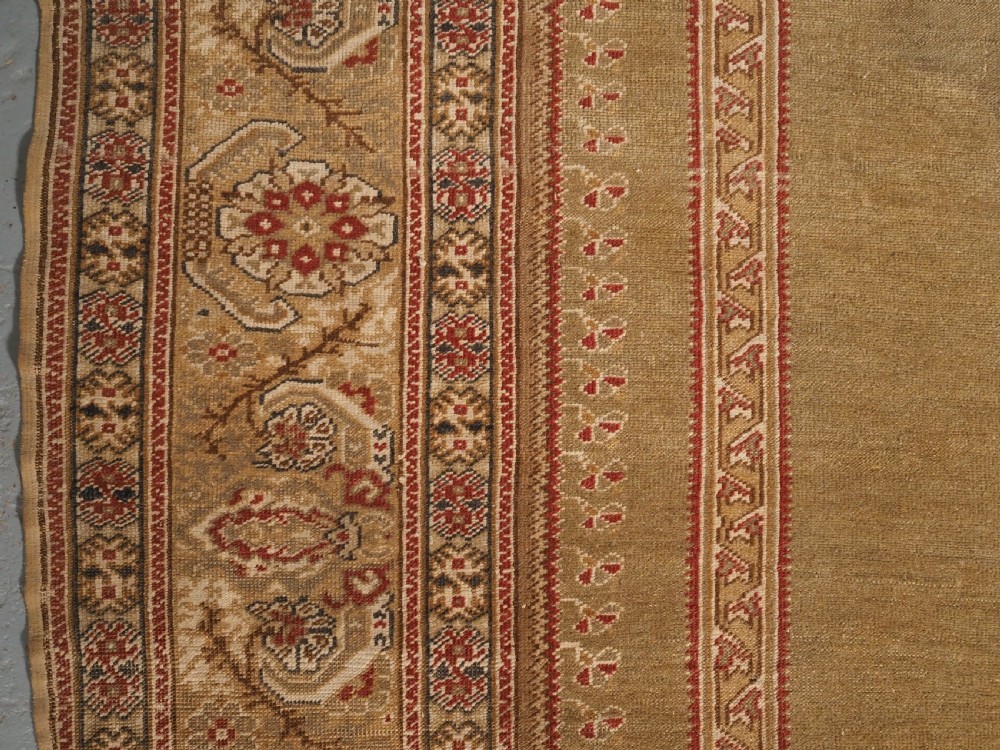 ANTIQUE TURKISH GHIORDES PRAYER RUG, GREEN GROUND, EARLY 19TH CENTURY. View VII