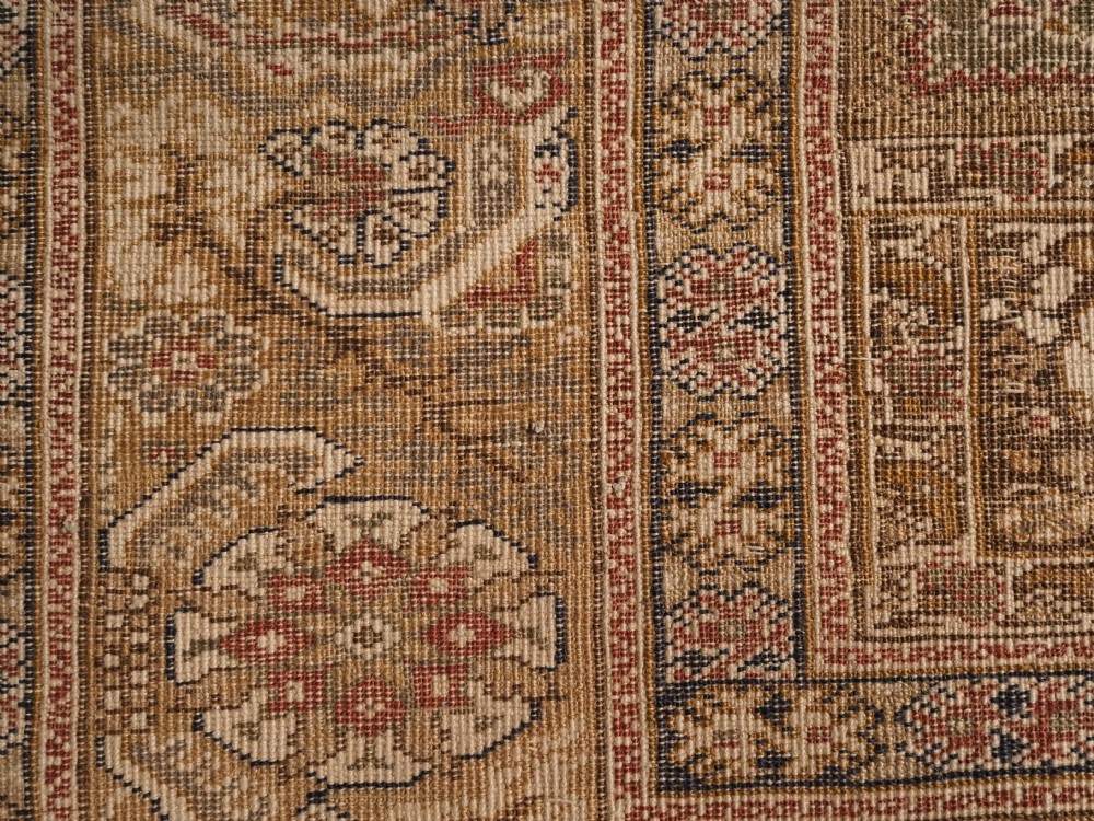 ANTIQUE TURKISH GHIORDES PRAYER RUG, GREEN GROUND, EARLY 19TH CENTURY. View XI