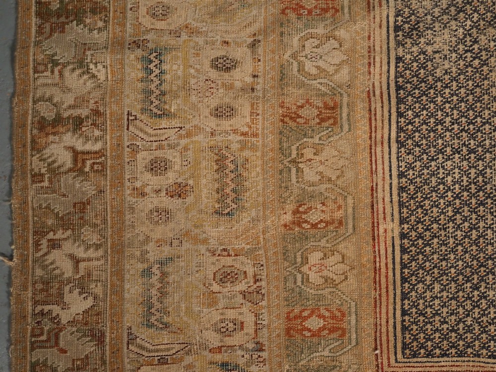 ANTIQUE TURKISH GHIORDES PRAYER RUG, BLUE GROUND, 18TH CENTURY. View VI