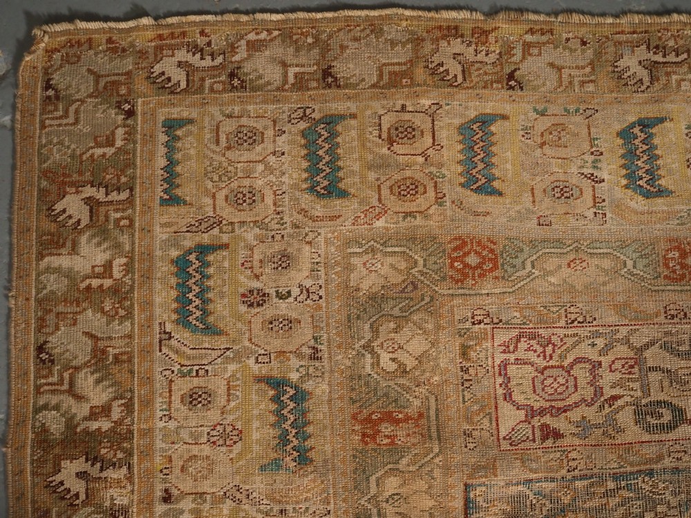 ANTIQUE TURKISH GHIORDES PRAYER RUG, BLUE GROUND, 18TH CENTURY. View VII
