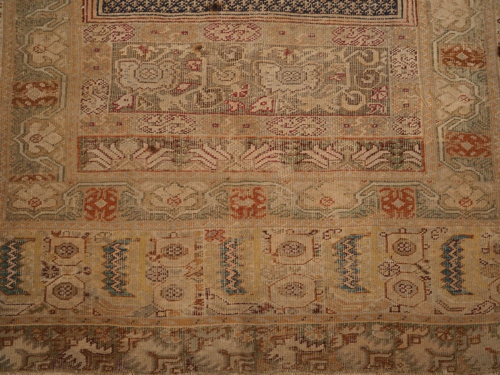ANTIQUE TURKISH GHIORDES PRAYER RUG, BLUE GROUND, 18TH CENTURY. View XI