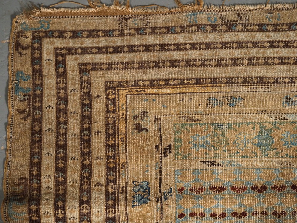 ANTIQUE TURKISH GHIORDES PRAYER RUG OF SCARCE EARLY DESIGN, 18TH CENTURY. View VII