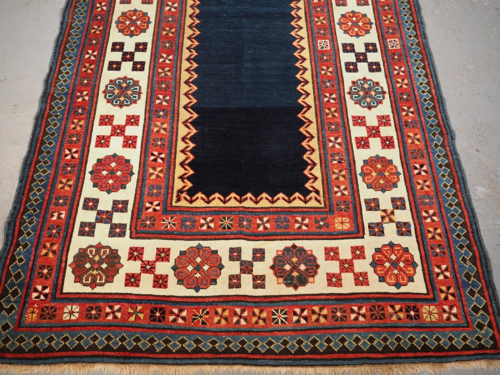 ANTIQUE CAUCASIAN TALISH LONG RUG, OUTSTANDING CONDITION AND COLOUR, CIRCA 1880. View V